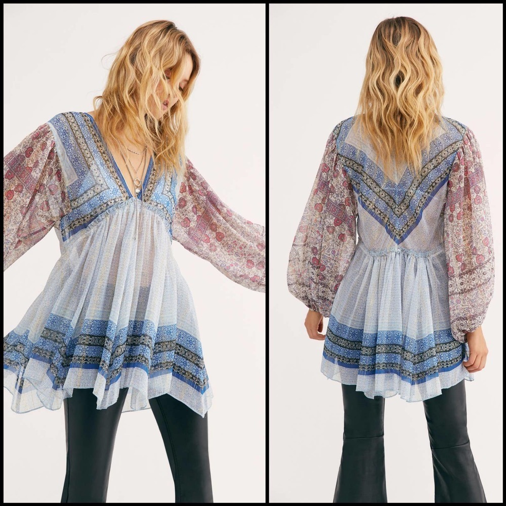NWOT Free People Aliyah Printed Tunic